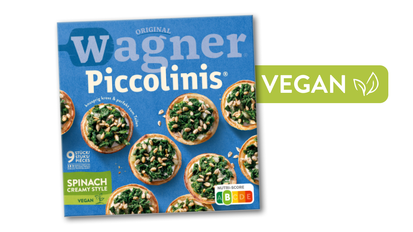 Original Wagner vegane Pizza und Piccolinis